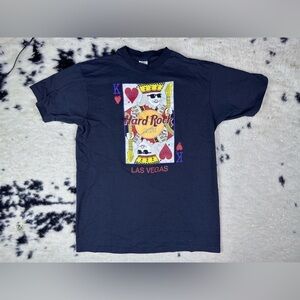 Hard Rock Cafe Men’s Black Las Vegas King of Hearts Card T shirt Size XL